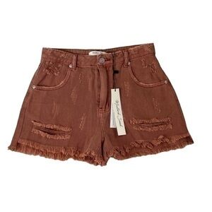 Mustard Seed Distressed Frayed Jean shorts- NWT